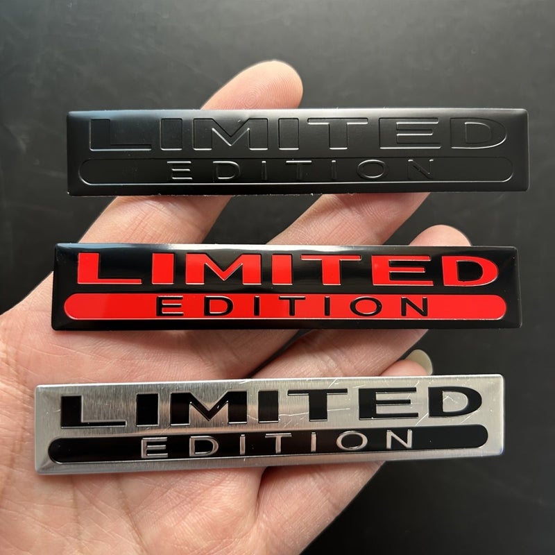 Limited Edition Silvery Black 3D Metal Aluminum Alloy Car Decal Sticker Suitable For SUV Motorcycle Trunk Hood Fender Side Door Body Decoration - Image 1
