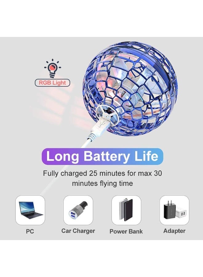 DAT Flying Ball Toy with RGB Lights – Rechargeable Hover Ball Spinner for Kids & Adults | Hand-Controlled Boomerang Spinner Drone | Magic Flying Ball with USB Charging – Indoor & Outdoor Fun - Image 3