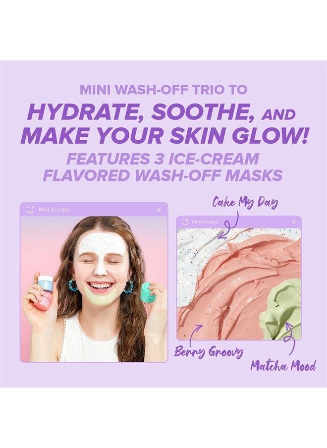 I DEW CARE Mini Scoops | Wash Off Face Mask Skin Care Trio | With Hyaluronic Acid, Self Care Gifts for Women | Facial Treatment, Vegan, Cruelty-Free, Paraben-Free (3 flavors)  - Image 1
