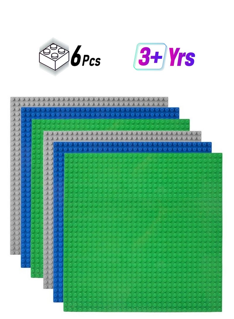 Lekebaby Classic Baseplates Building Base Plates for Building Bricks 100% Compatible with Major Brands-Baseplates 10" x 10",Age 3 and up, Pack of 6 - Image 1