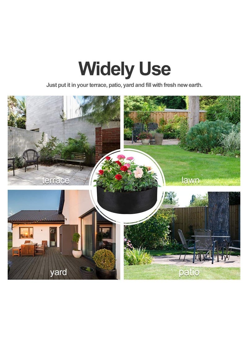 2 Pack 15 Gallon Plant Grow Bags Heavy Duty Thickened Breathable Fabric Pots Round Raised Garden Bed for Growing Herb Flower Vegetable Potato Plants 24In D × 8In H - Image 3