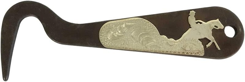 AJ Tack Antique Brown Steel Hoof Pick Cowboy Reining - Image 1