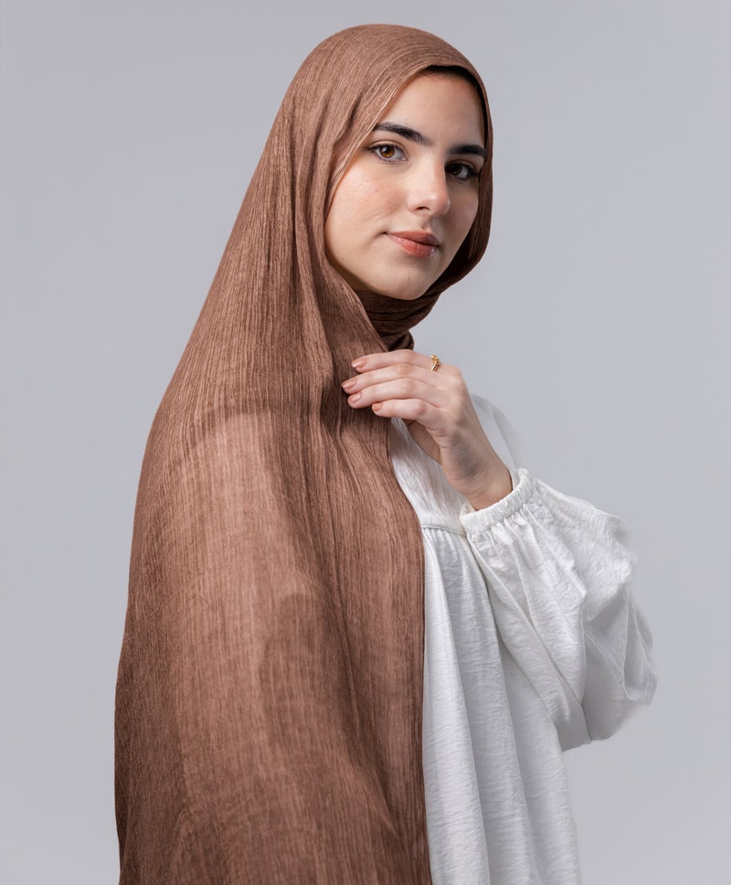 طرحة كتان فاخرة بنسيج رخامي