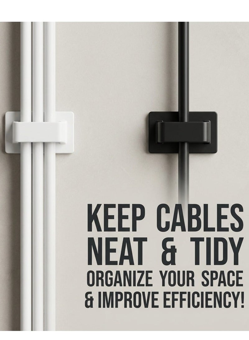 دائرة خضراء مشبك إدارة الكابلات، عبوة من 30 مشبكًا (15 مشبكًا أسود + 15 مشبكًا أبيض)، حاملات أسلاك ذاتية اللصق للمكتب والحائط والتلفزيون - منظم أسلاك لكابلات USB وEthernet والشحن - Image 2