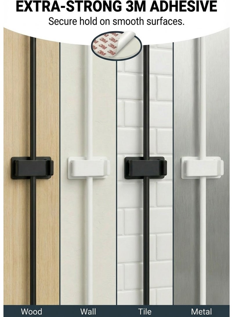 دائرة خضراء مشبك إدارة الكابلات، عبوة من 30 مشبكًا (15 مشبكًا أسود + 15 مشبكًا أبيض)، حاملات أسلاك ذاتية اللصق للمكتب والحائط والتلفزيون - منظم أسلاك لكابلات USB وEthernet والشحن - Image 3