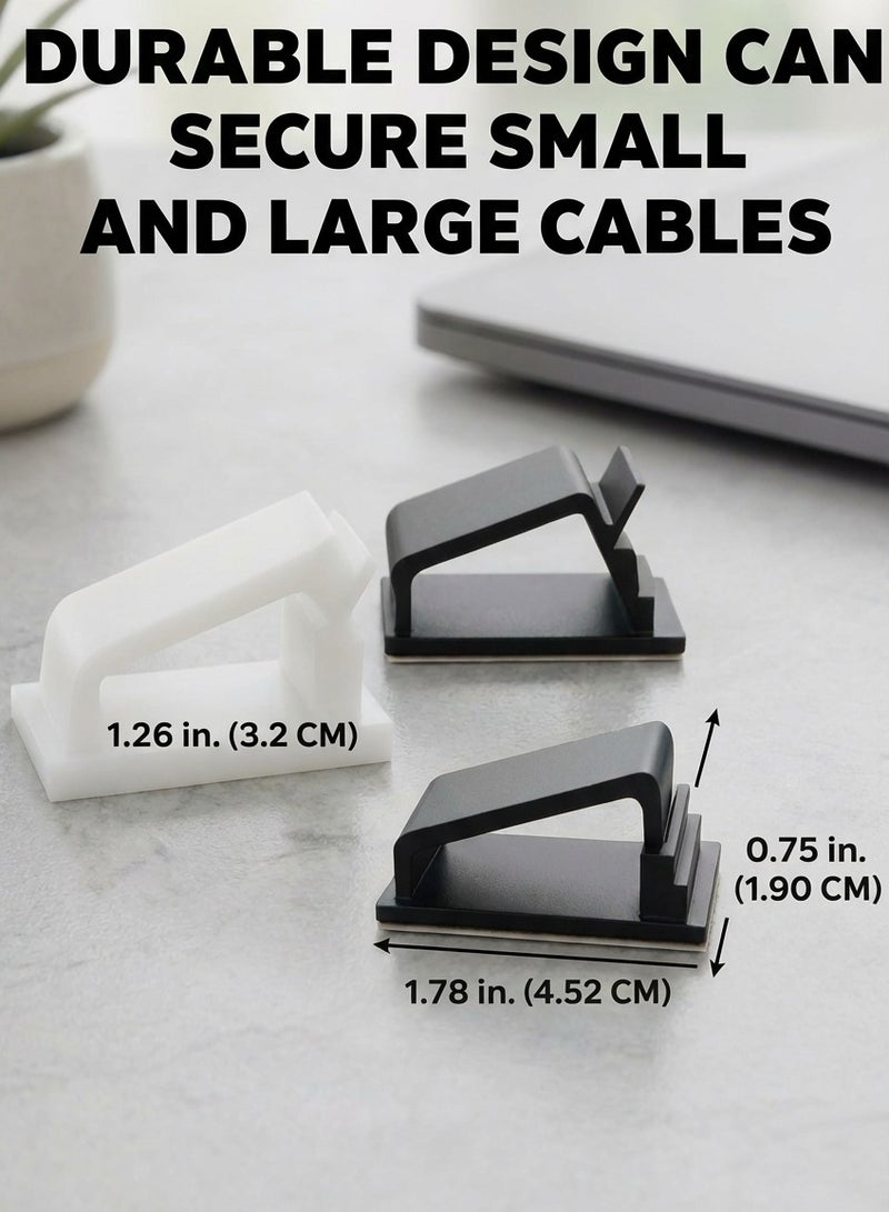 دائرة خضراء مشبك إدارة الكابلات، عبوة من 30 مشبكًا (15 مشبكًا أسود + 15 مشبكًا أبيض)، حاملات أسلاك ذاتية اللصق للمكتب والحائط والتلفزيون - منظم أسلاك لكابلات USB وEthernet والشحن - Image 4