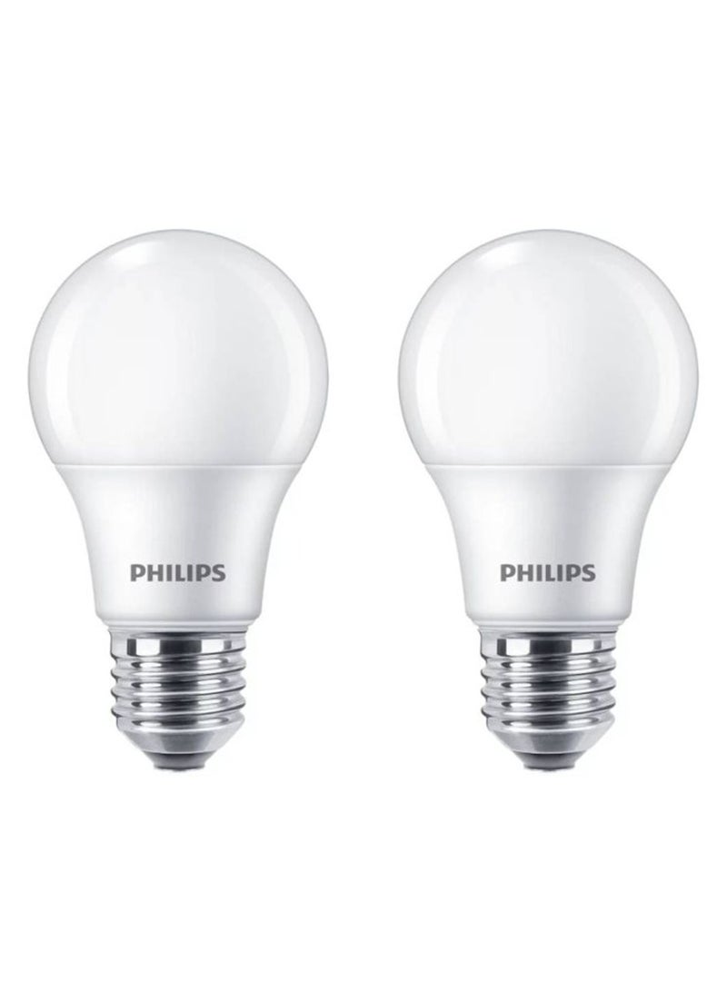 Philips LED Bulb 9W - White - E27 - 2 Pieces