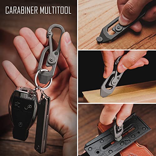 KeyUnity Titanium Carabiner Keychain Tool, 3 Functions in 1 Multitool for Everyday Carry (KU04) - Image 3