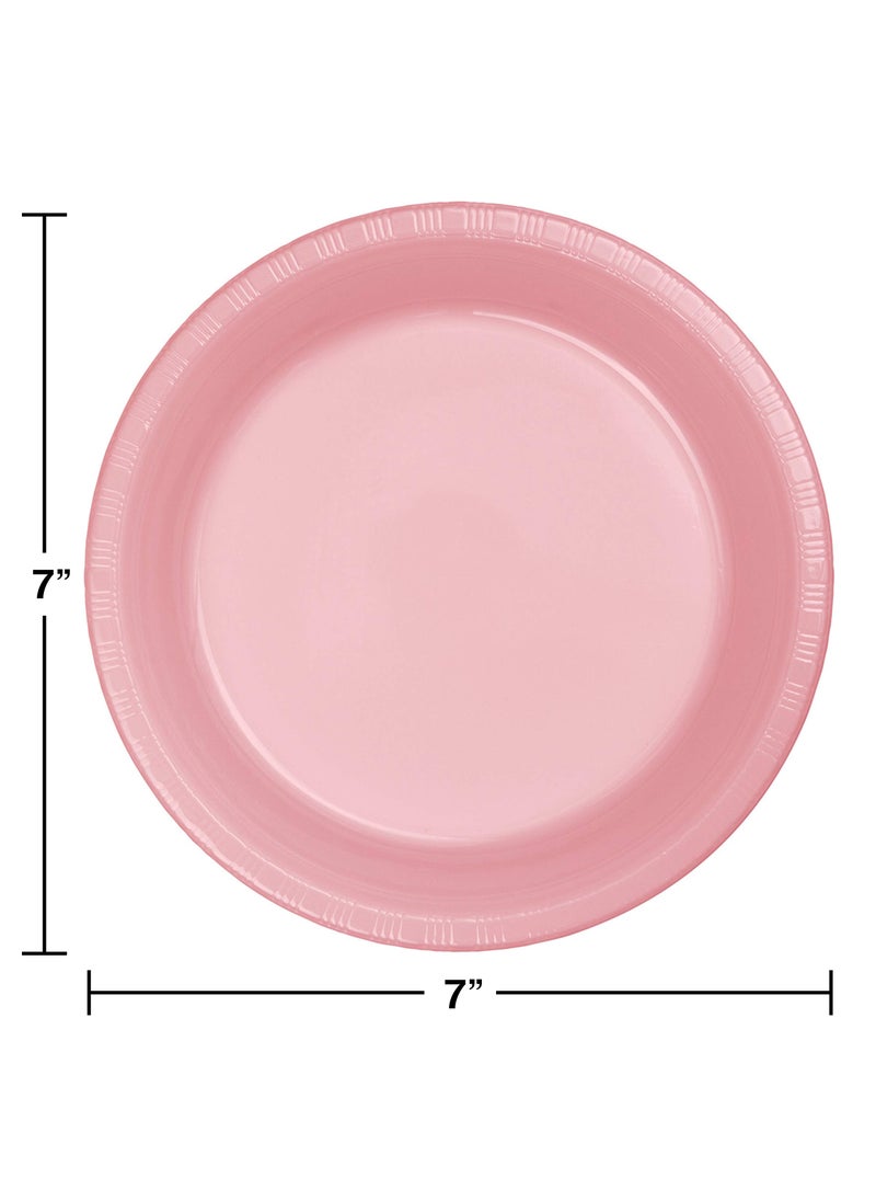 CREATIVE CONVERTING Creative Converting Touch of Color Plastic Lunch Plates Party Supplies  7""  Classic Pink  - Image 2