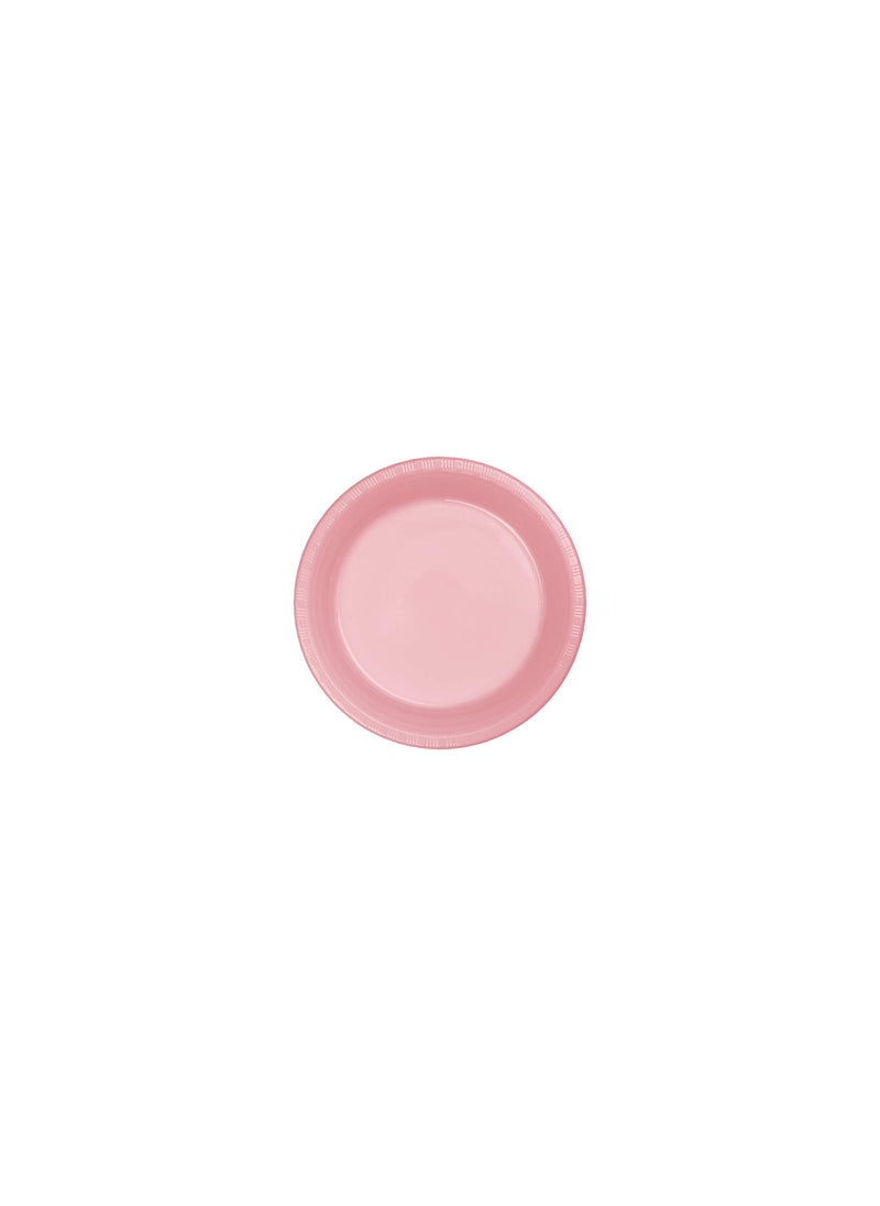 CREATIVE CONVERTING Creative Converting Touch of Color Plastic Lunch Plates Party Supplies  7""  Classic Pink  - Image 1