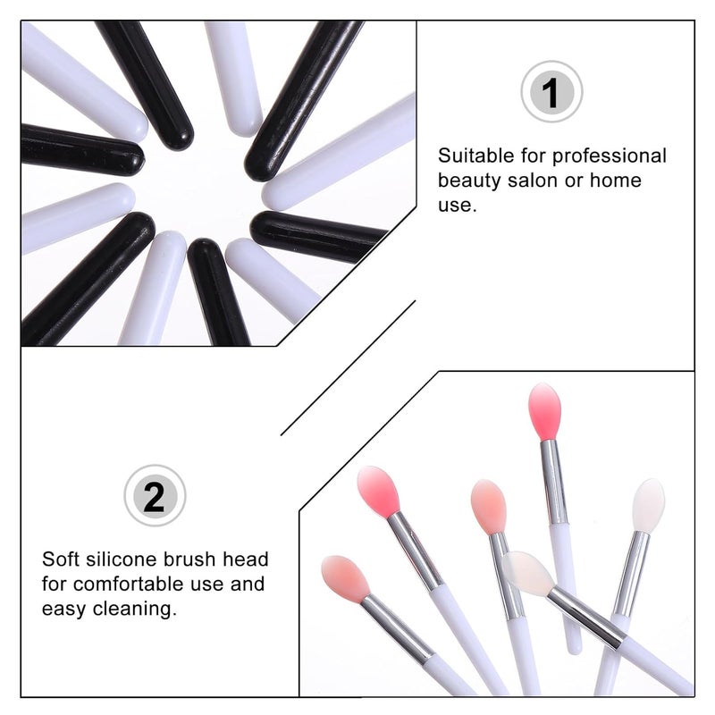 12pcs Silicone Lipstick Brush and Cosmetic Lip Mask Applicator Set 6cm Silicone Lip Brush for Lipstick and Gloss Application Mixed Colors Professional Makeup Tool for Random Color - Image 3
