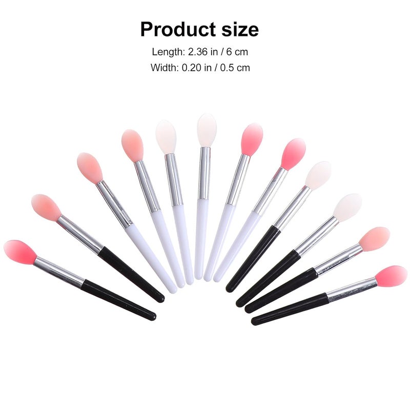 12pcs Silicone Lipstick Brush and Cosmetic Lip Mask Applicator Set 6cm Silicone Lip Brush for Lipstick and Gloss Application Mixed Colors Professional Makeup Tool for Random Color - Image 2