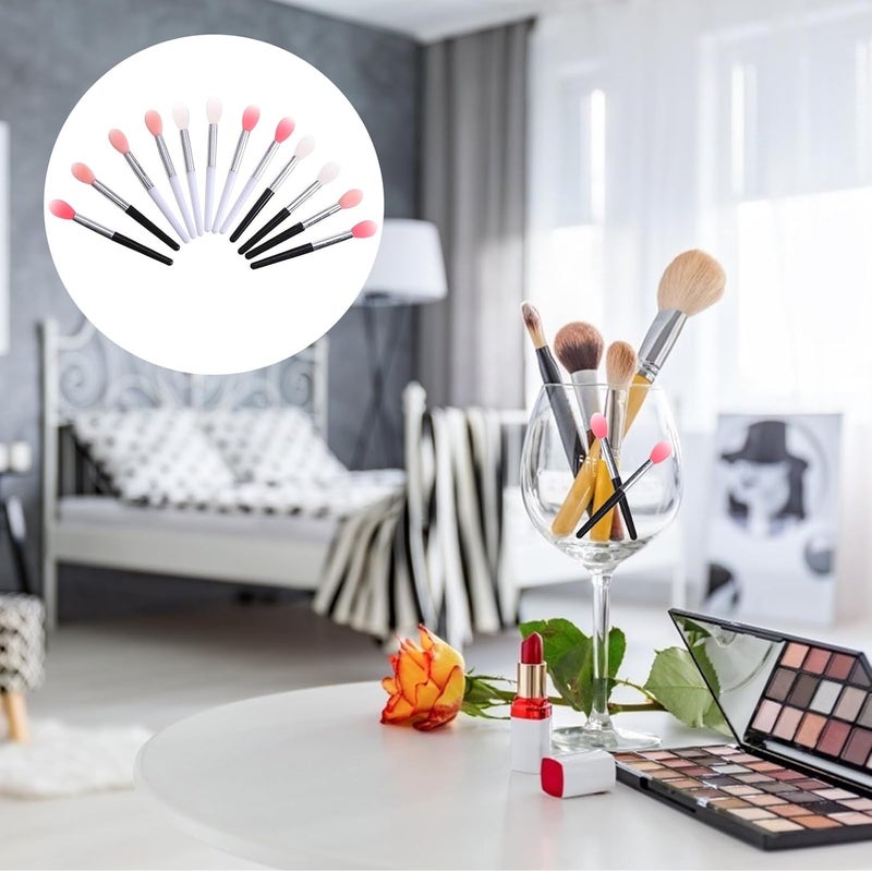 12pcs Silicone Lipstick Brush and Cosmetic Lip Mask Applicator Set 6cm Silicone Lip Brush for Lipstick and Gloss Application Mixed Colors Professional Makeup Tool for Random Color - Image 5