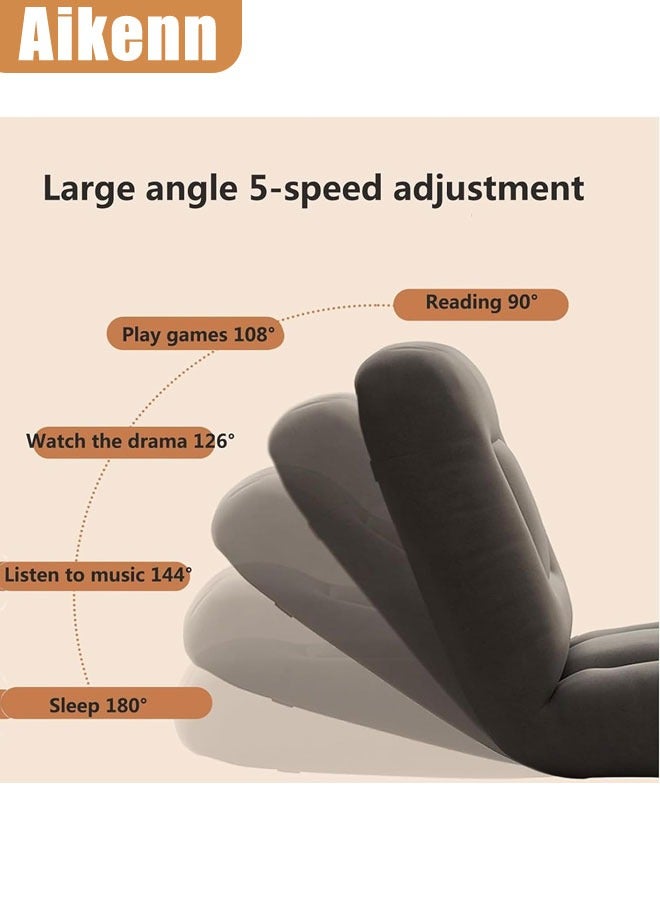 Aikenn Adjustable Floor Chair with Back Support, Gaming Floor Meditation Chair with Cushion, Adults Lounge Couch Folding Sofa Seat for Reading Meditating Sleeping, Grey - Image 3