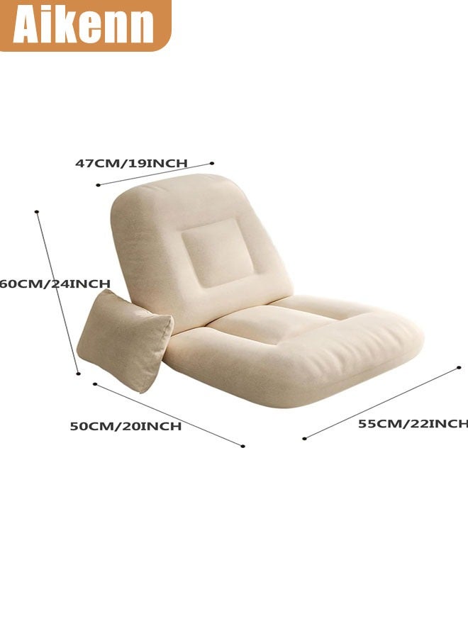 Aikenn Adjustable Floor Chair with Back Support, Gaming Floor Meditation Chair with Cushion, Adults Lounge Couch Folding Sofa Seat for Reading Meditating Sleeping, Grey - Image 2