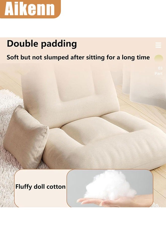 Aikenn Adjustable Floor Chair with Back Support, Gaming Floor Meditation Chair with Cushion, Adults Lounge Couch Folding Sofa Seat for Reading Meditating Sleeping, Grey - Image 5