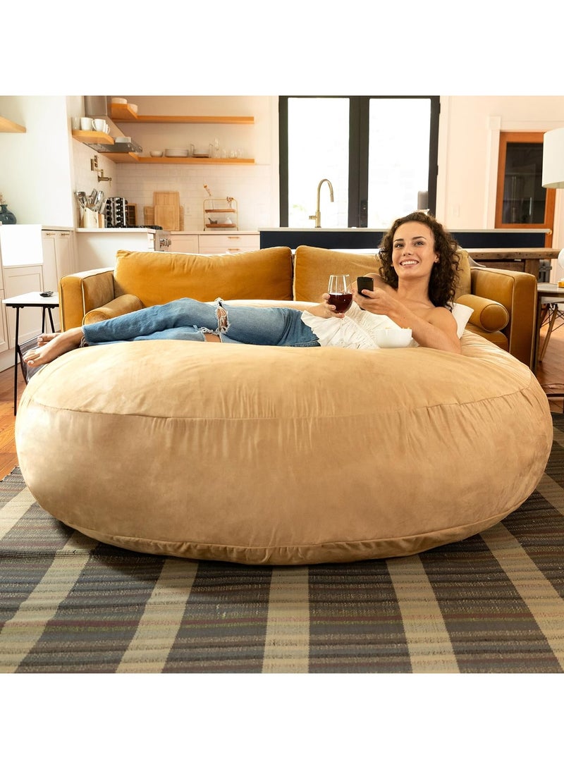 Comfy Comfy Oversized XXL Suede Cocoon Sack Family Bean Bag Beige  - Image 1