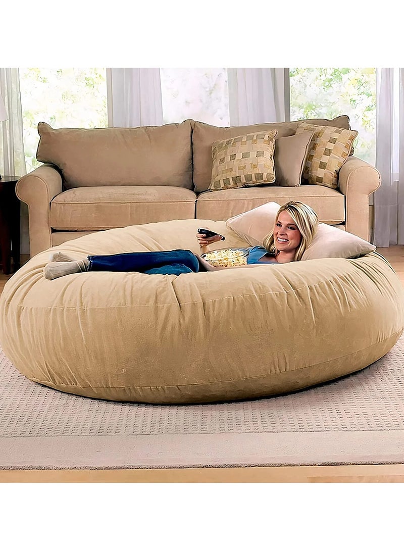 Comfy Comfy Oversized XXL Suede Cocoon Sack Family Bean Bag Beige  - Image 2