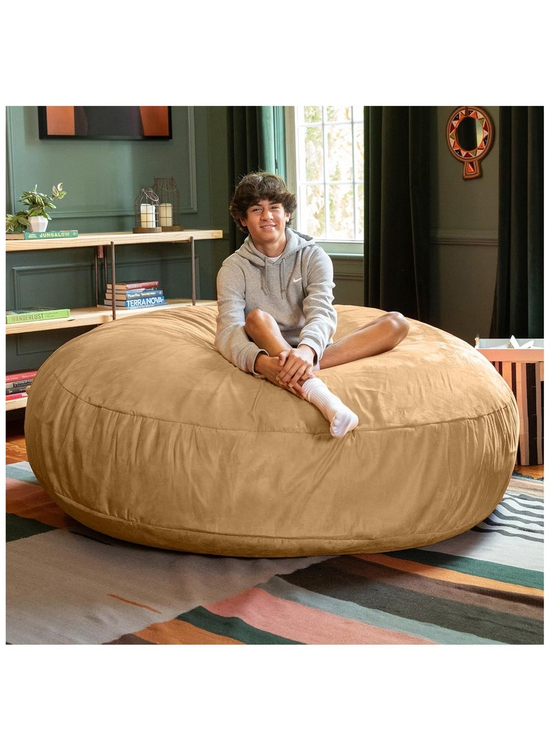 Comfy Comfy Oversized XXL Suede Cocoon Sack Family Bean Bag Beige  - Image 3