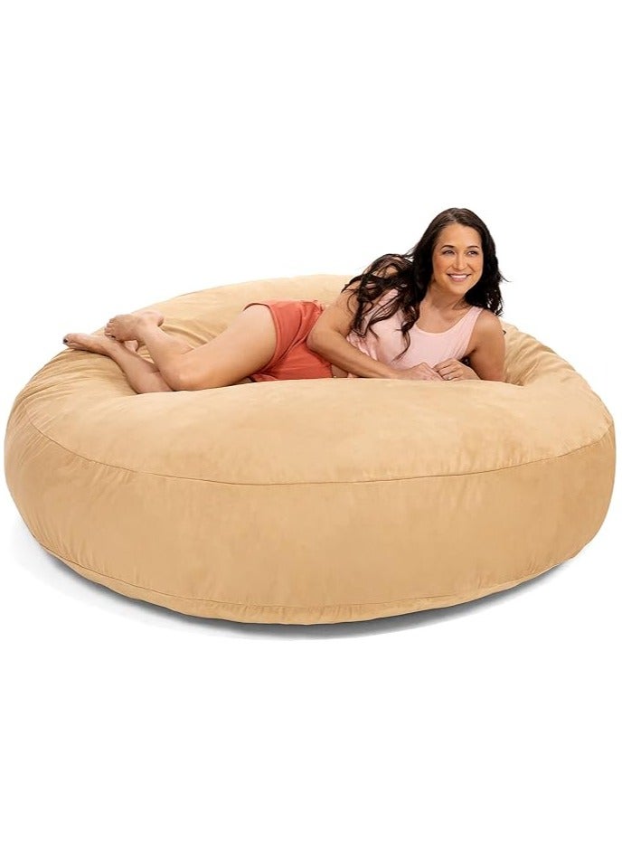 Comfy Comfy Oversized XXL Suede Cocoon Sack Family Bean Bag Beige  - Image 5