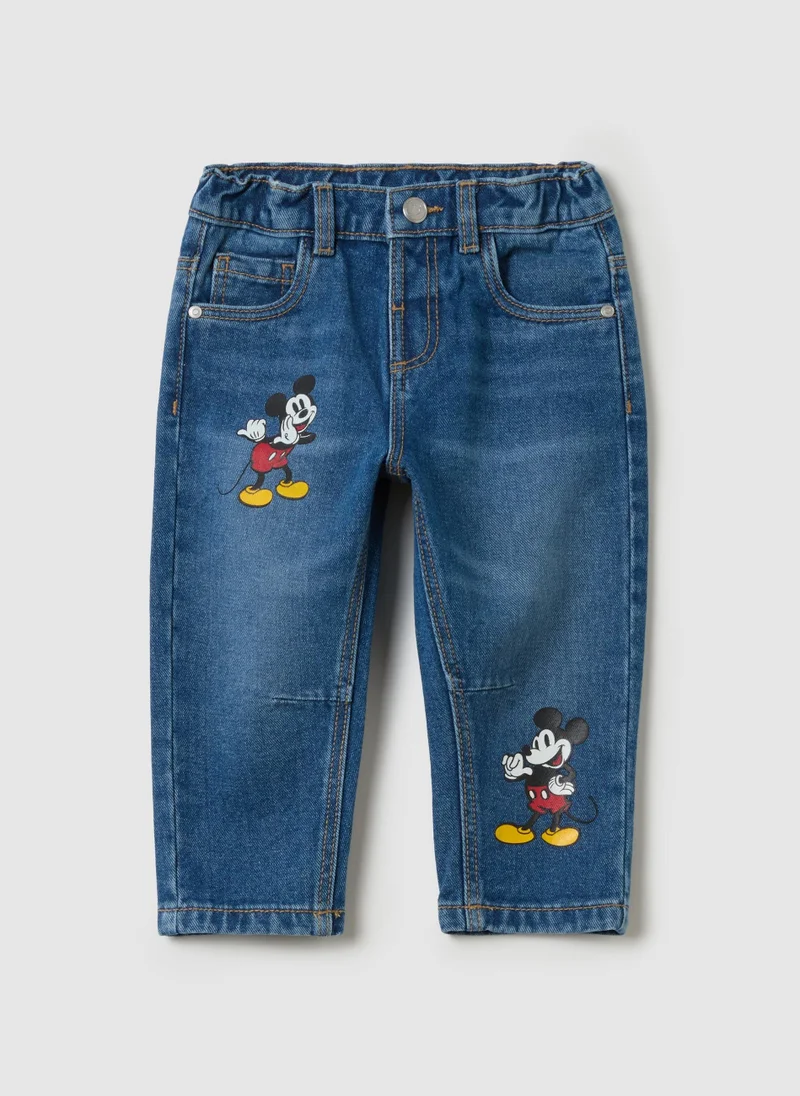 او في اس Five-Pocket Jeans With Mickey Mouse Print