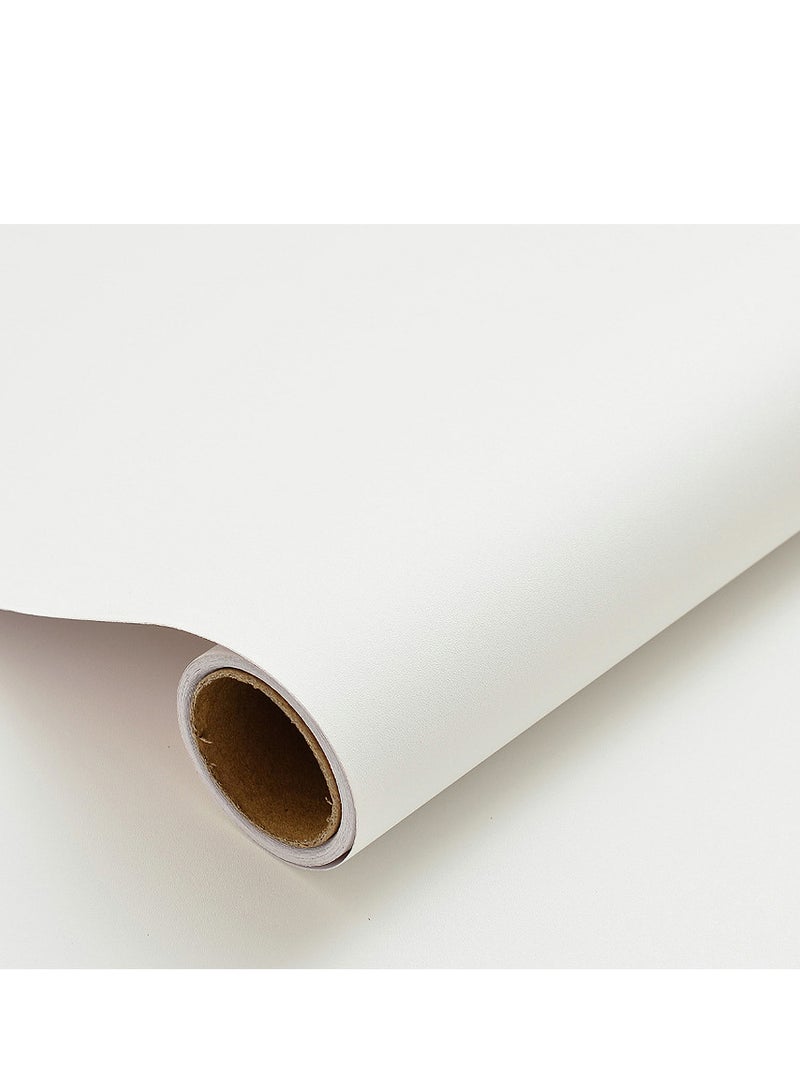 ورق لاصق أبيض غير لامع، قابل للتقشير واللصق، ورق حائط سميك من الفينيل المزخرف المقاوم للماء، 300 × 40 سم - Image 1