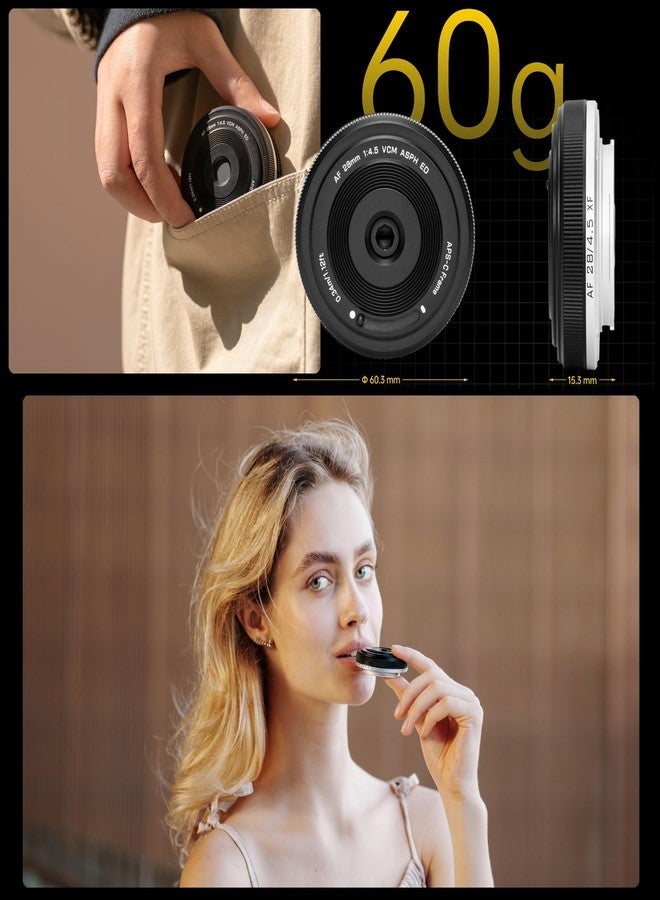 فيلتروكس عدسة فيلتروكس 28 مم F4.5 XF بانكيك ذات زاوية واسعة وإطار كامل مع تركيز تلقائي لكاميرات فوجي فيلم ذات حامل X-Mount: X-Pro3، X-S10، X-T20، X-T30، XT30II، X-T200، X-H2، X-H2S، X-T5، X-S20، X-T50، X-M5، X-E2S - Image 2