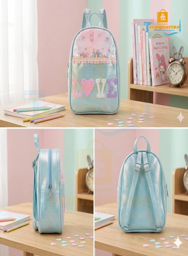 TECHNOCHITRA Toddler School Bag for 1-4 Years | Cute Mini Backpack with Glossy Gradient Design | Lightweight Toddler Bag for Boys & Girls | Picnic & Travel Bag for Kids | Adjustable Straps | Surprise Color - Image 3