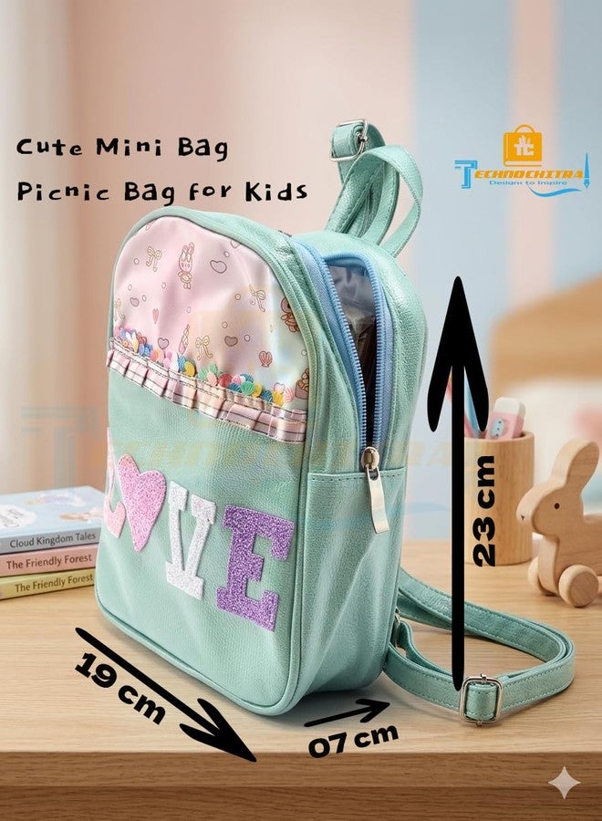 TECHNOCHITRA Toddler School Bag for 1-4 Years | Cute Mini Backpack with Glossy Gradient Design | Lightweight Toddler Bag for Boys & Girls | Picnic & Travel Bag for Kids | Adjustable Straps | Surprise Color - Image 2