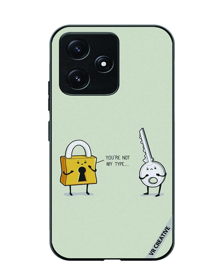 VR CREATIVE Protective Case Cover For Xiaomi Poco M6 Pro 5G You Are Not My Type Design Multicolour - Image 1