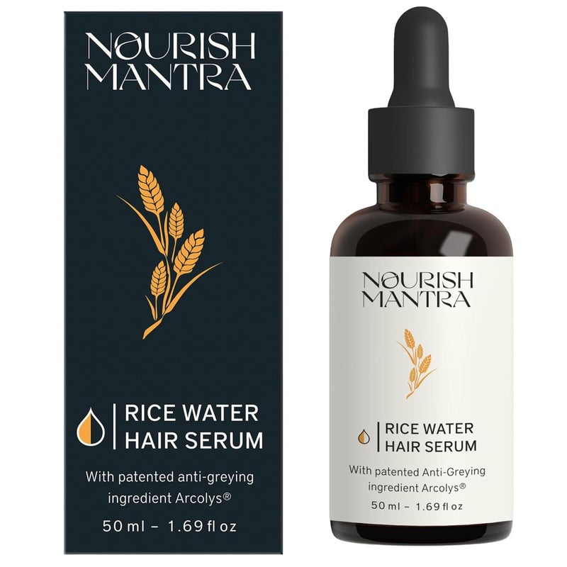 NOURISH MANTRA Rice Water Hair Serum 50ml Anti grey hair serum with Arcolys Rice waterFenugreek Extract 50ml