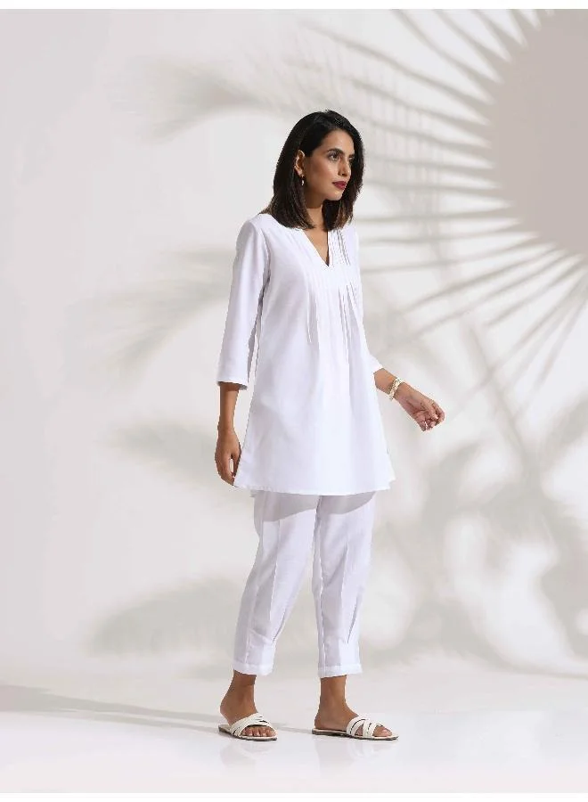 trueBrowns trueBrowns White Slub Co-ord Set
