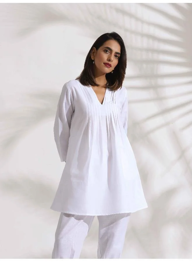 trueBrowns trueBrowns White Slub Co-ord Set