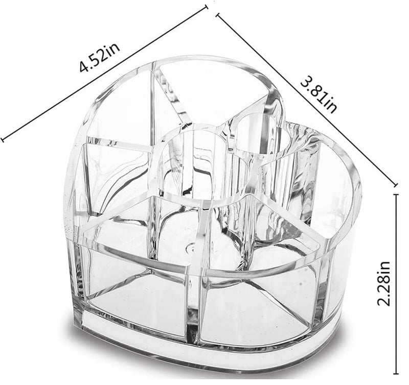 Kiwilon Clear Lipstick Organizer 8 SLots Heart Shape Acrylic Makeup Vanity Organizer - Image 3