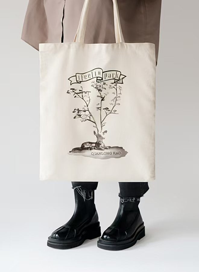 Canvas Tote Bag, Women's Large Capacity Shopping Bag, Ladies Zipper Closure Handbag Tote Bags Clutch Bag, Daily Commuting Canvas Shoulder, Bags for Girls/College Students/Women - Image 1