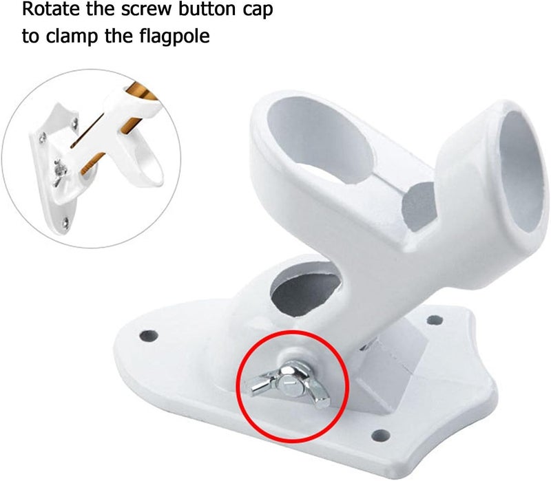 ويوبلز حامل سارية علم متعدد الأوضاع، مصنوع من سبائك الألومنيوم، قابل للتعديل، يُثبت على الحائط، مطلي بمادة مقاومة للصدأ، دعامة تثبيت قوية ومقاومة للصدأ - Image 4