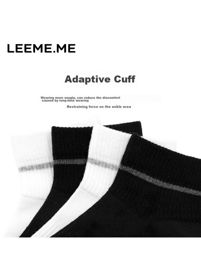 Leeme.me Li Mi Socks For Men, Spring And Summer Men's Socks, Moisture-absorbing Men's Socks, Short Socks, Mesh Socks, 2 Black + 2 White - Image 5