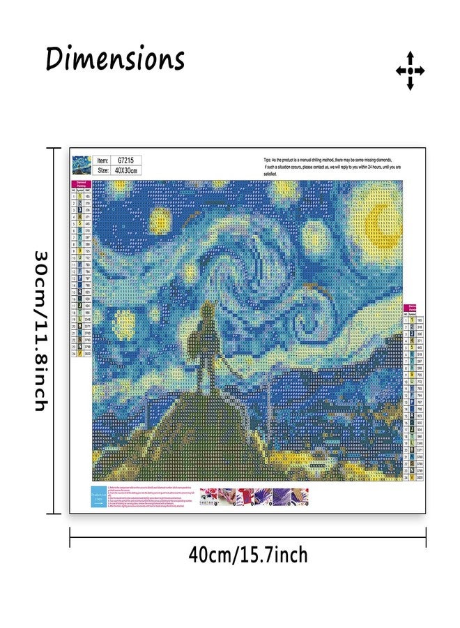 MBNTJHT DIY Video Game Anime Diamond Painting Kits for Adults Beginners,Simple Starry Night and Villages Diamond Art Kits for Adluts,Nightscape Mountain Cartoon Gem Art Kits for Home Wall Decor 12X16 Inch. - Image 2
