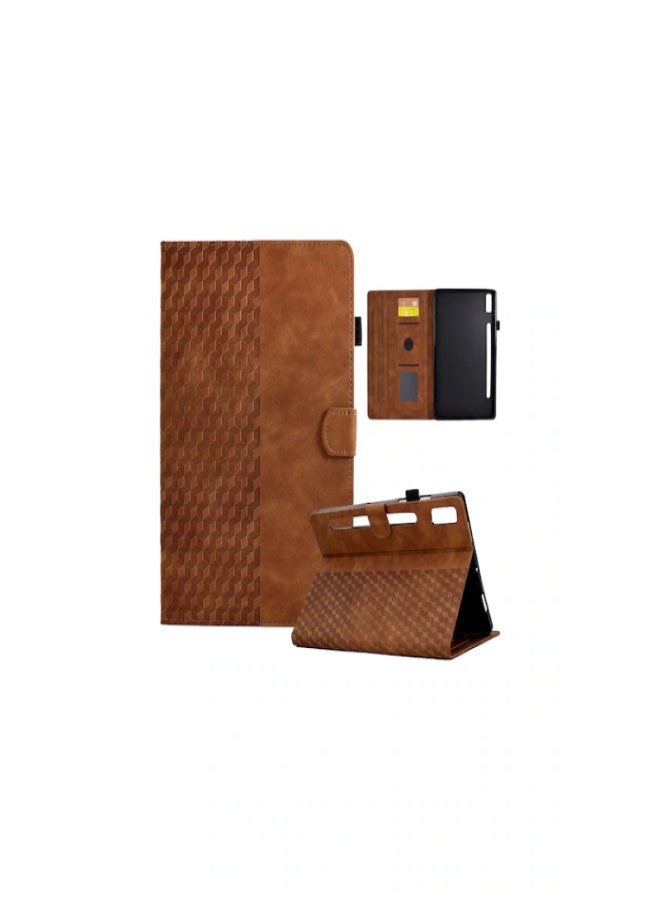 جراب Butu الذكي القابل للطي المغناطيسي والمتوافق مع Lenovo Tab P11 Pro الجيل الثاني، مزود بخاصية التشغيل/الإيقاف التلقائي، مصنوع من جلد PU بنقشة A5، مع غطاء لفتحة البطاقات، لون زيتوني. - Image 4
