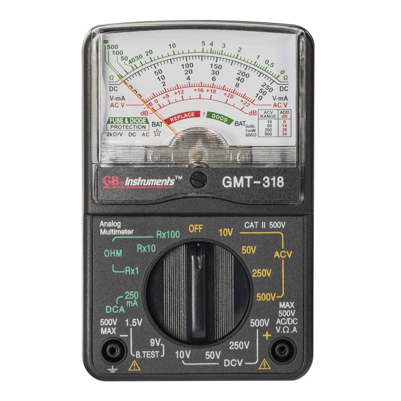Gardner Bender GMT318 Analog Multimeter 6 Function 14 Range AC DC Volt 500V