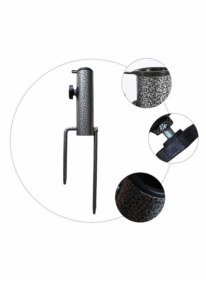 Excefore - Beach Umbrella Sand Anchor, Steel Anchor Beach Umbrella Heavy Duty Metal Ground Grass Auger Holder Stands for Outdoor Summer Beach Garden Lawn Yard for Use in Flag, Umbrella, Fishing Rod (Black) - Image 1