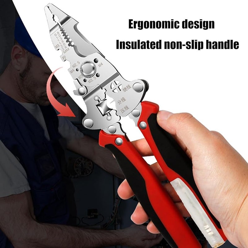 16 In 1 Multifunctional Electrician Pliers Foldable Wire Stripping Tool With Voltage Tester - Image 5