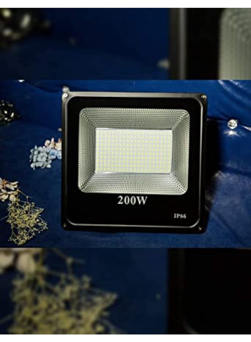 QUESERA 200W LED Flood Light Super Bright Outdoor Work Light 1800W Halogen Bulb Equivalent 220V IP66 Waterproof 18000lm 6500K White Color for Garden Yard Warehouse Billboard Garage - Image 4