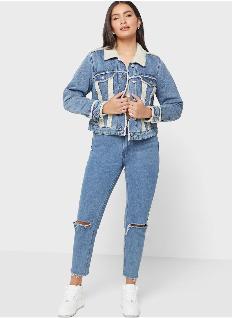 ONLY - Button Detail Denim Jacket - Image 1