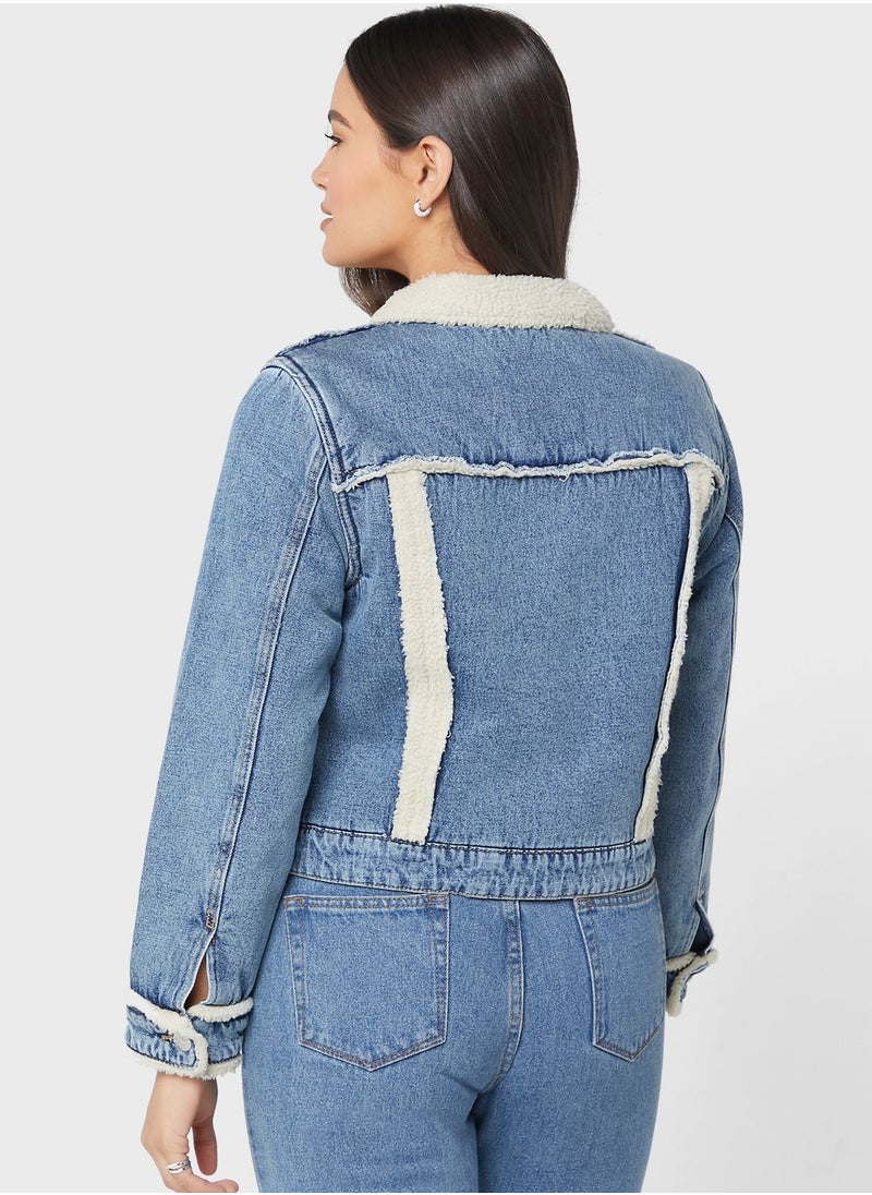 ONLY - Button Detail Denim Jacket - Image 1
