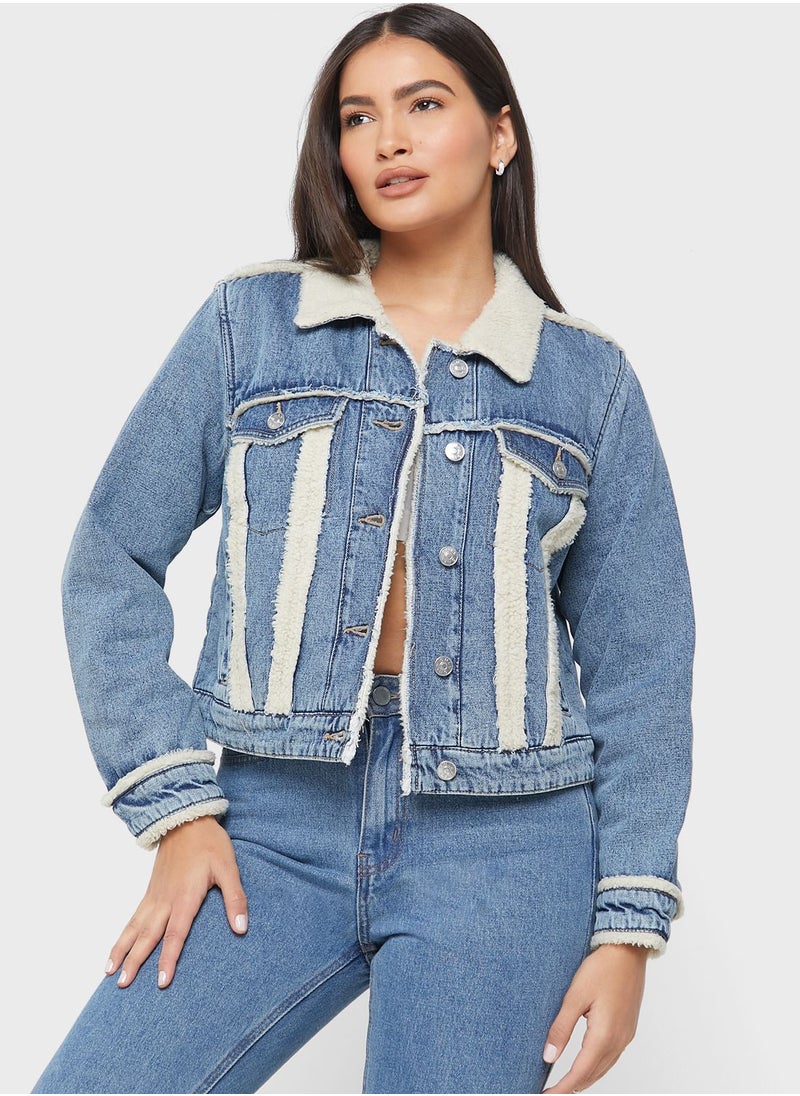 ONLY - Button Detail Denim Jacket - Image 1