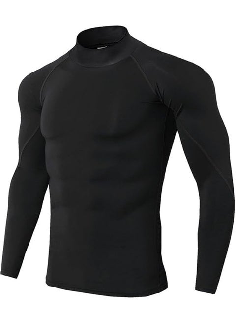 Men's Turtleneck Fitness Long Sleeves, Turtle Neck Compression Shirts for Men, Compression Long Sleeve Men