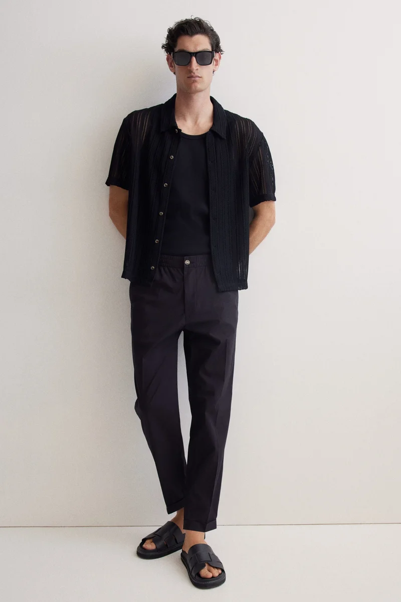 H&M Regular Fit Cropped cotton trousers