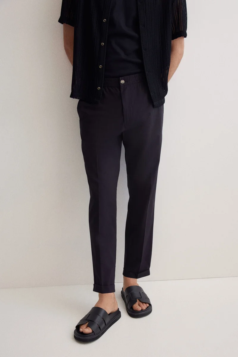 H&M Regular Fit Cropped cotton trousers