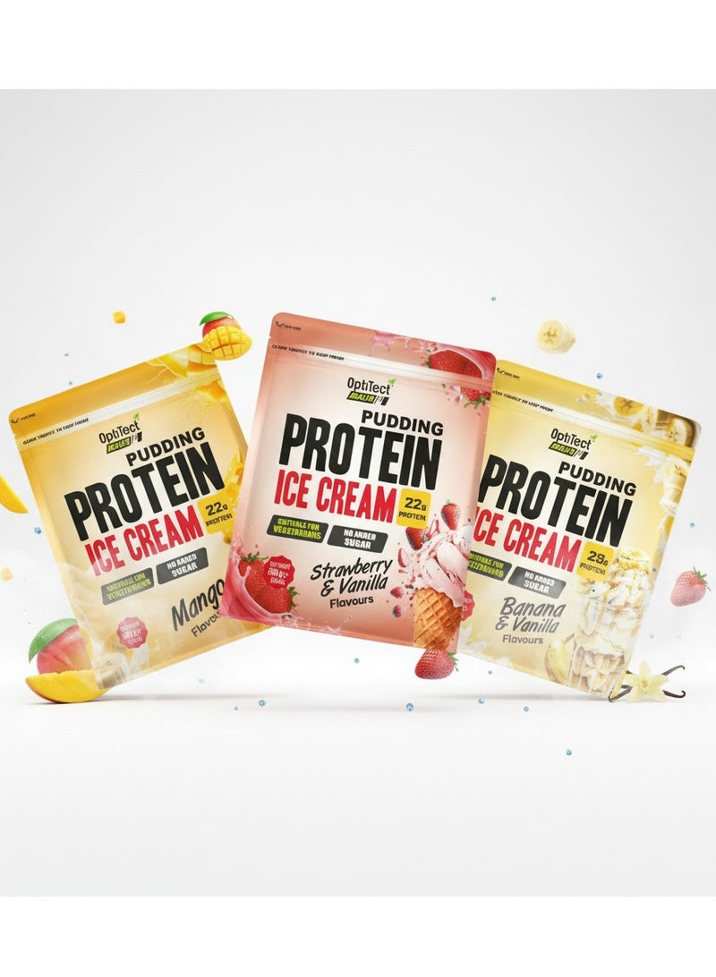 أوبتيتيكت مزيج بودنغ البروتين الصحي والآيس كريم، بنكهة الفراولة، ٥٠٠ غرام | حلوى غنية بالبروتين | بدون إضافة سكر - Image 2